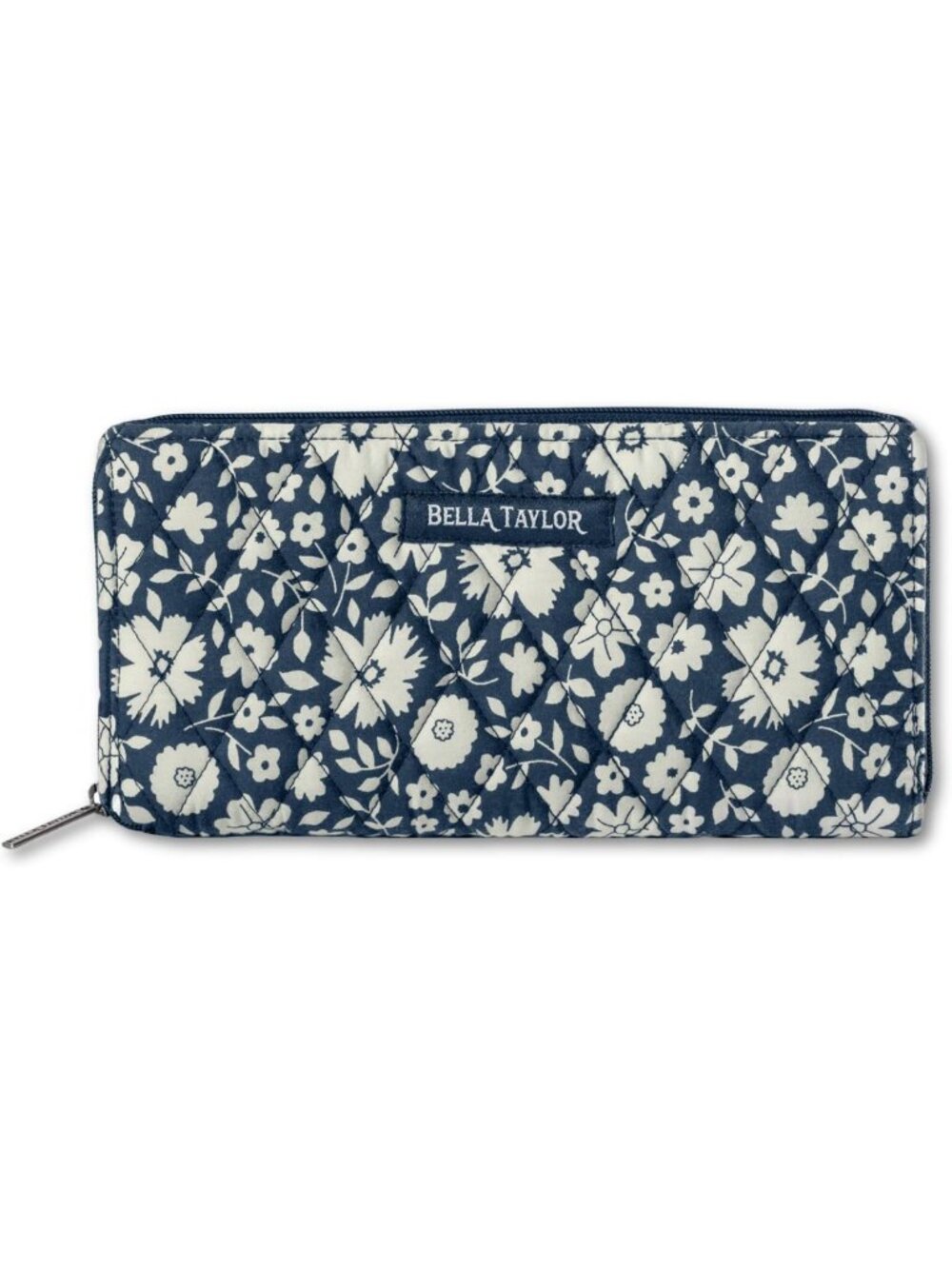 Floral Bicolor Slim Wallet for Women | Compact Card Holder | Navy Design